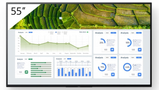 Sony FW-55BZ30L signage display Digital signage flat panel 55" LCD Wi-Fi 440 cd/m² 4K Ultra HD Black Android 24/7