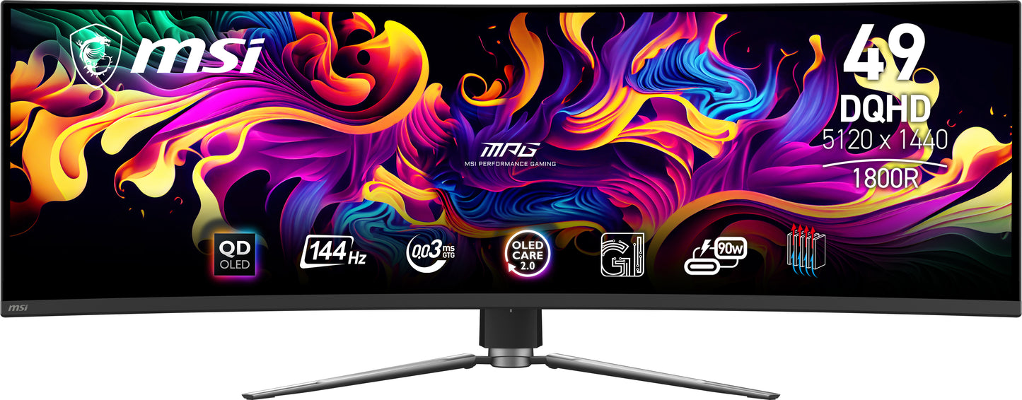MSI MPG 491CQP QD-OLED computer monitor 49" 5120 x 1440 pixels DQHD Black