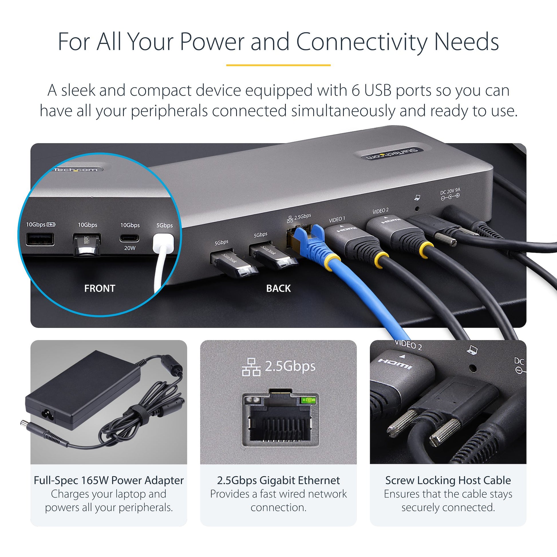 StarTech.com 155NA-USB4-DOCK laptop dock/port replicator Wired Silver