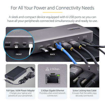 StarTech.com 155NA-USB4-DOCK laptop dock/port replicator Wired Silver