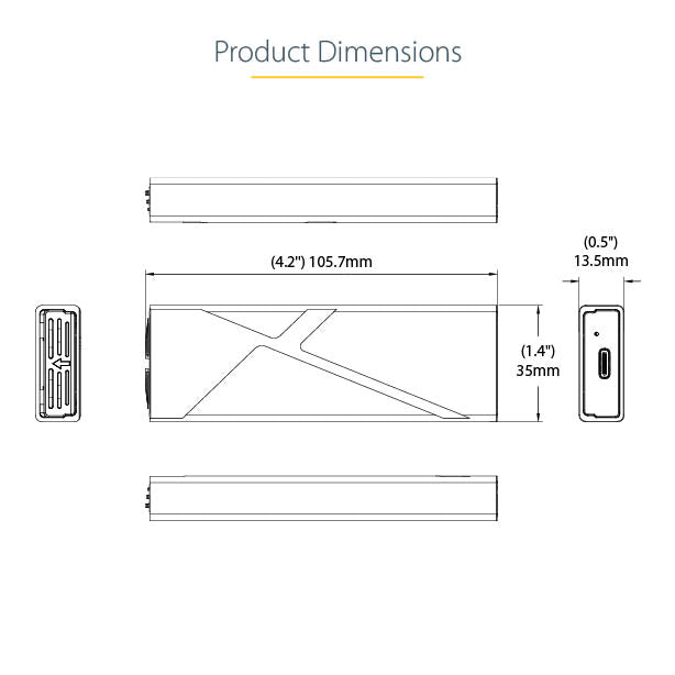 StarTech.com M2-USB-C-NVME-SATA storage drive enclosure SSD enclosure Gray M.2