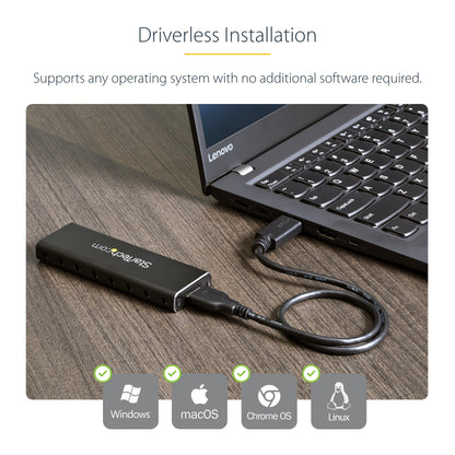 StarTech.com SM2NGFFMBU33 storage drive enclosure SSD enclosure Black M.2