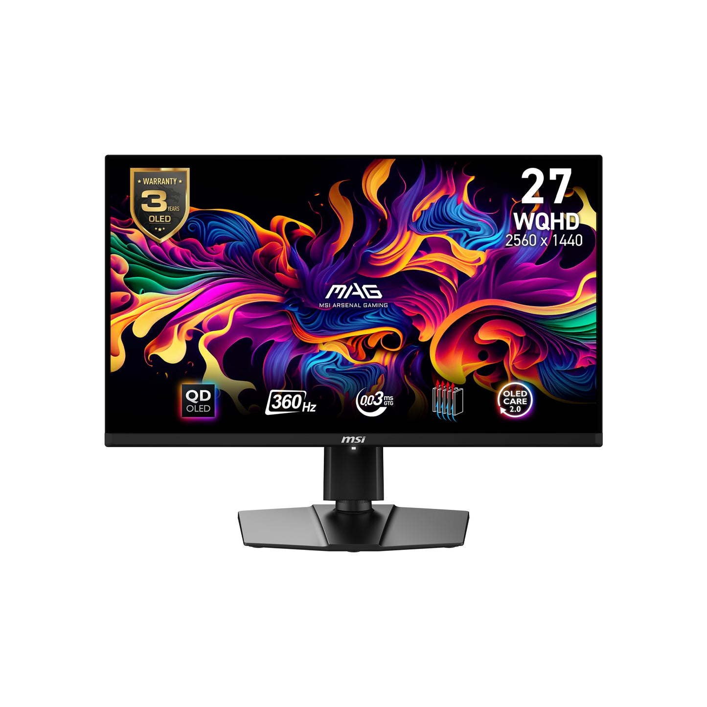 MSI MAG 271QPX QD-OLED computer monitor 26.5" 2560 x 1440 pixels Wide Quad HD Black