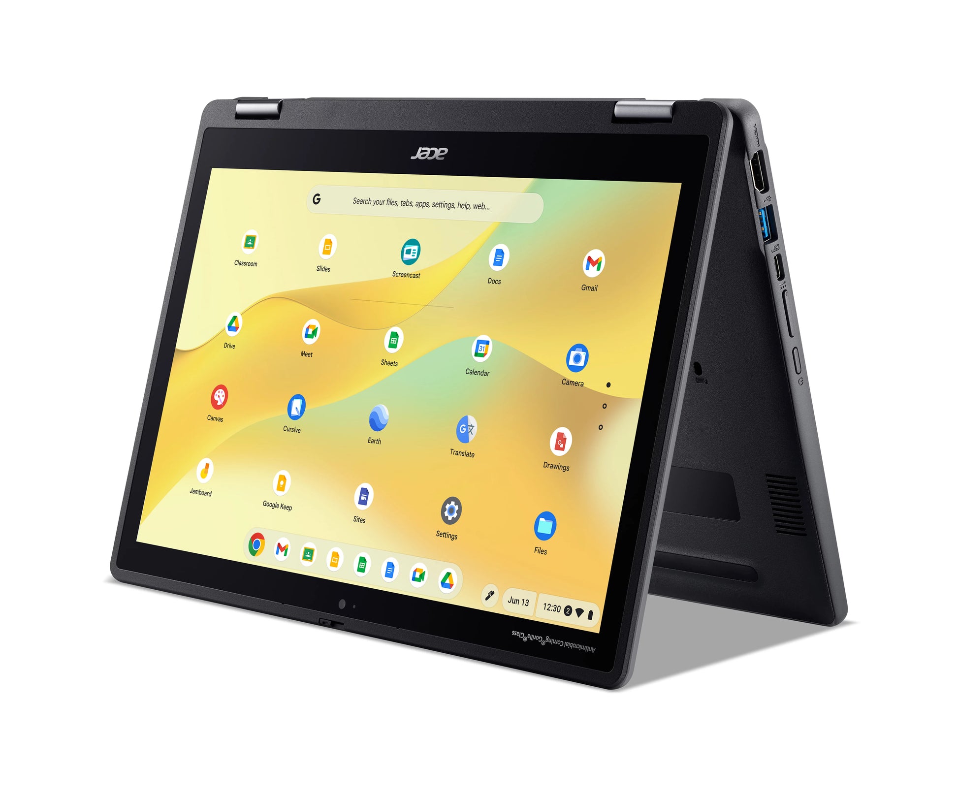 Acer Chromebook R857TN-P5QANA Intel® N N250 12.2" Touchscreen WUXGA 8 GB LPDDR5x-SDRAM 64 GB Flash Wi-Fi 7 (802.11be) ChromeOS Black