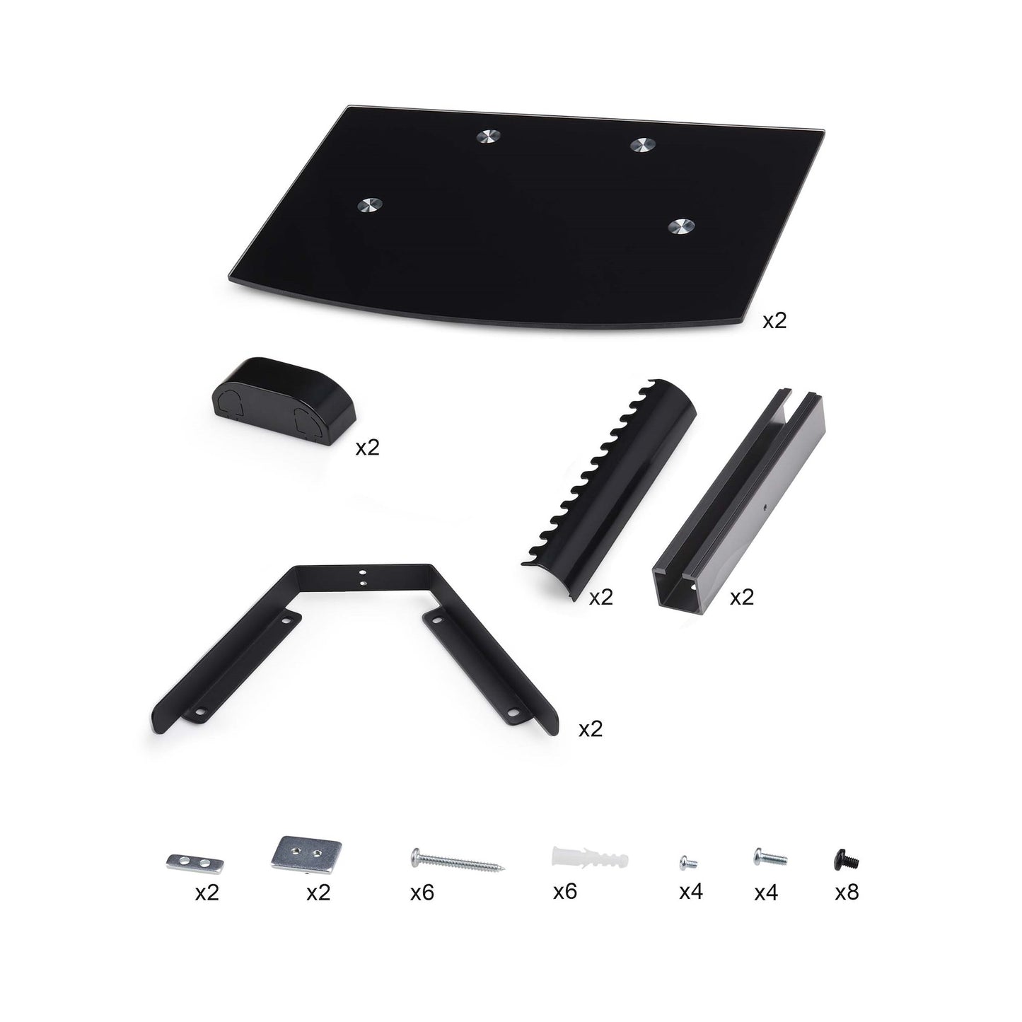 StarTech.com 2B-WALL-MOUNT-SHELF AV equipment shelf Black Glass