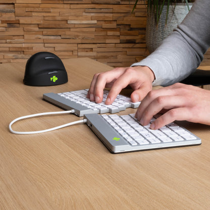 R-Go Tools Ergonomic keyboard R-Go Split Break with break software, ergonomic split keyboard, QWERTY (US), Bluetooth, white