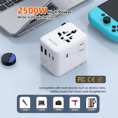 45W Universal Travel Adapter with Multi USB-A & C Ports