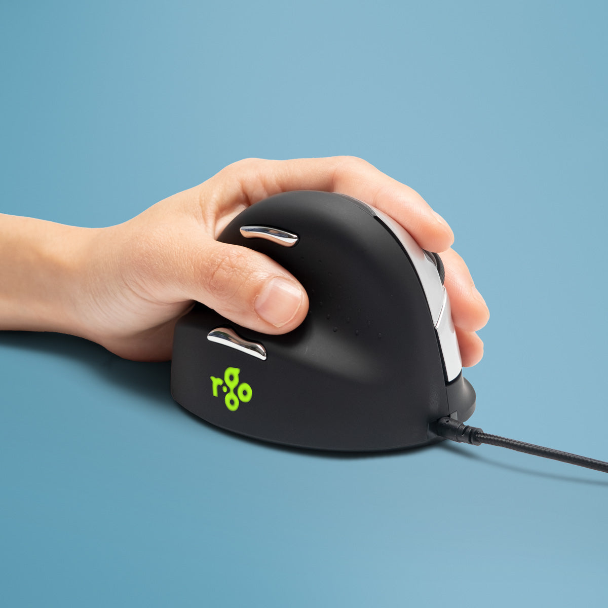 R-Go Tools Ergonomic mouse R-Go HE Break with break software, large (hand size ? 185 mm), left-handed, Wired, black