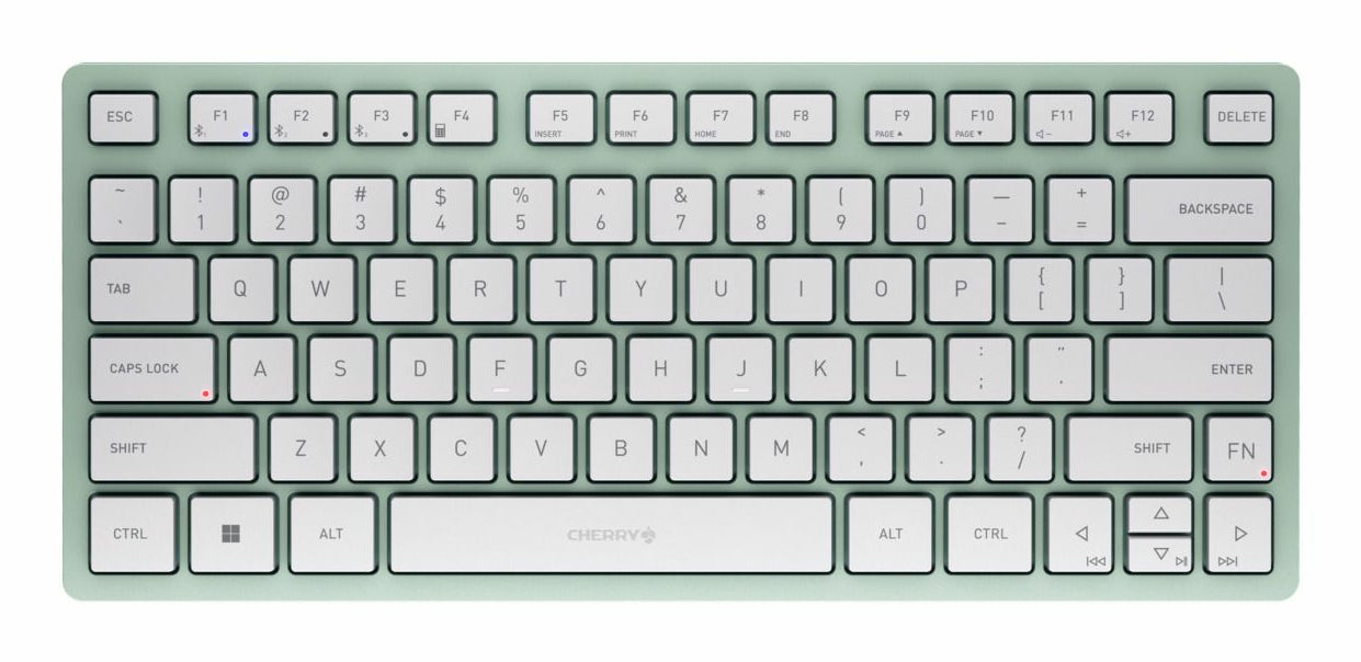 CHERRY KW 7100 MINI BT keyboard Universal Bluetooth QWERTY US English Light Green, White