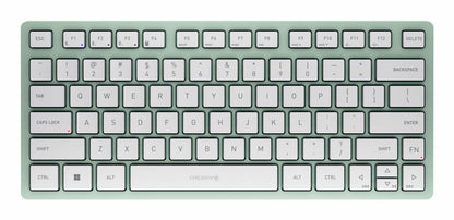 CHERRY KW 7100 MINI BT keyboard Universal Bluetooth QWERTY US English Light Green, White