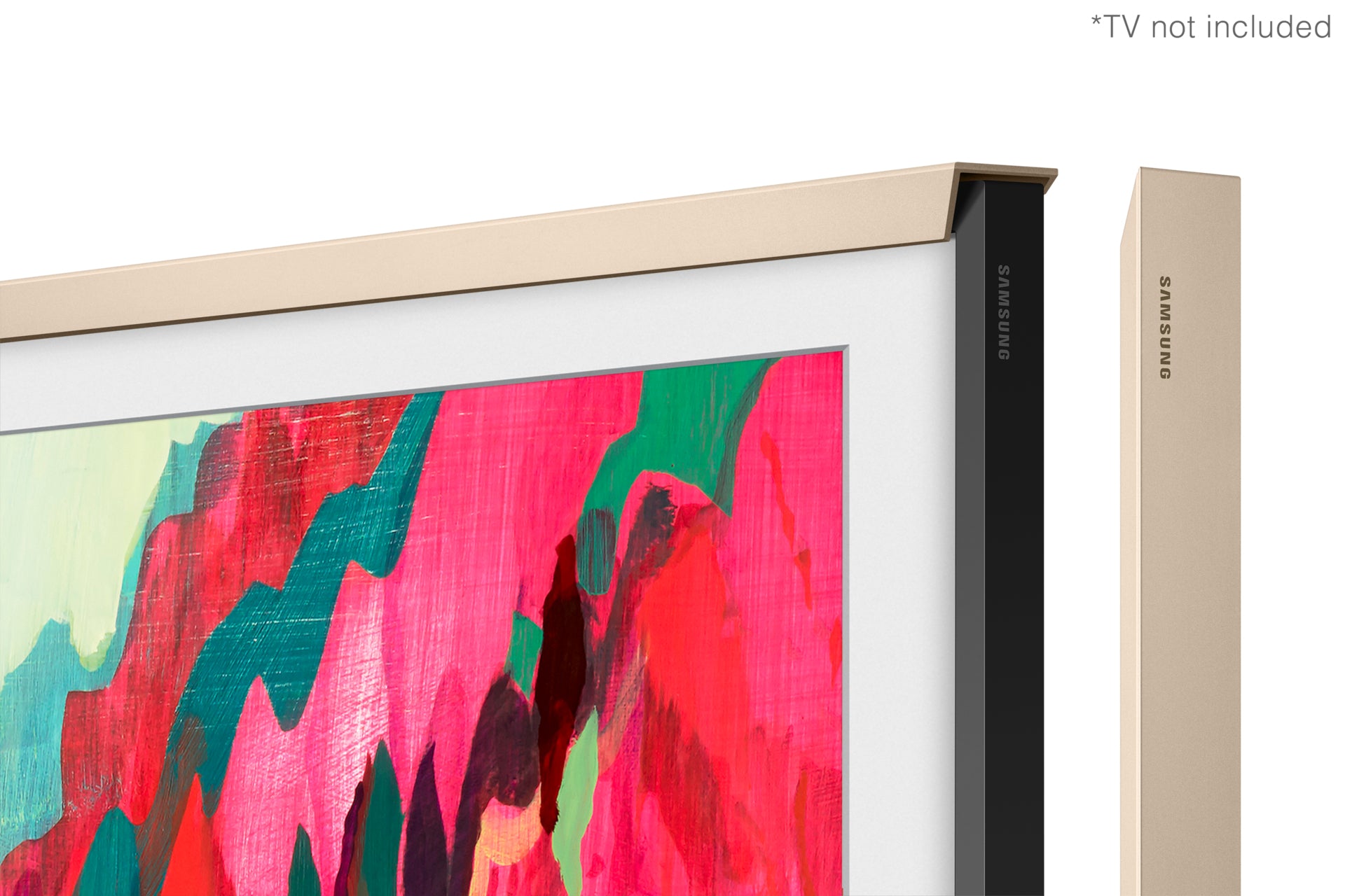 Samsung 75” Customisable Frame White Bezel (2025) - Sand Gold