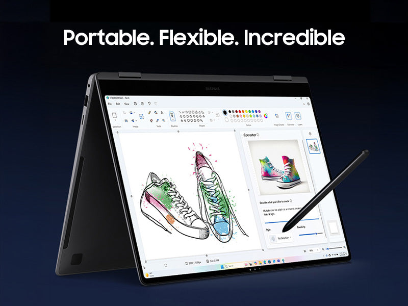 Samsung Galaxy Book5 Pro 360 Intel Core Ultra 7 256V Hybrid (2-in-1) 16" Touchscreen WQXGA+ 16 GB LPDDR5x-SDRAM 512 GB SSD Wi-Fi 7 (802.11be) Windows 11 Pro Gray