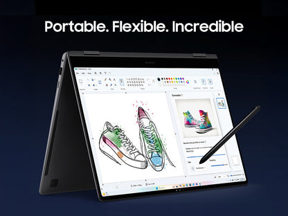 Samsung Galaxy Book5 Pro 360 Intel Core Ultra 7 256V Hybrid (2-in-1) 16" Touchscreen WQXGA+ 16 GB LPDDR5x-SDRAM 512 GB SSD Wi-Fi 7 (802.11be) Windows 11 Pro Gray
