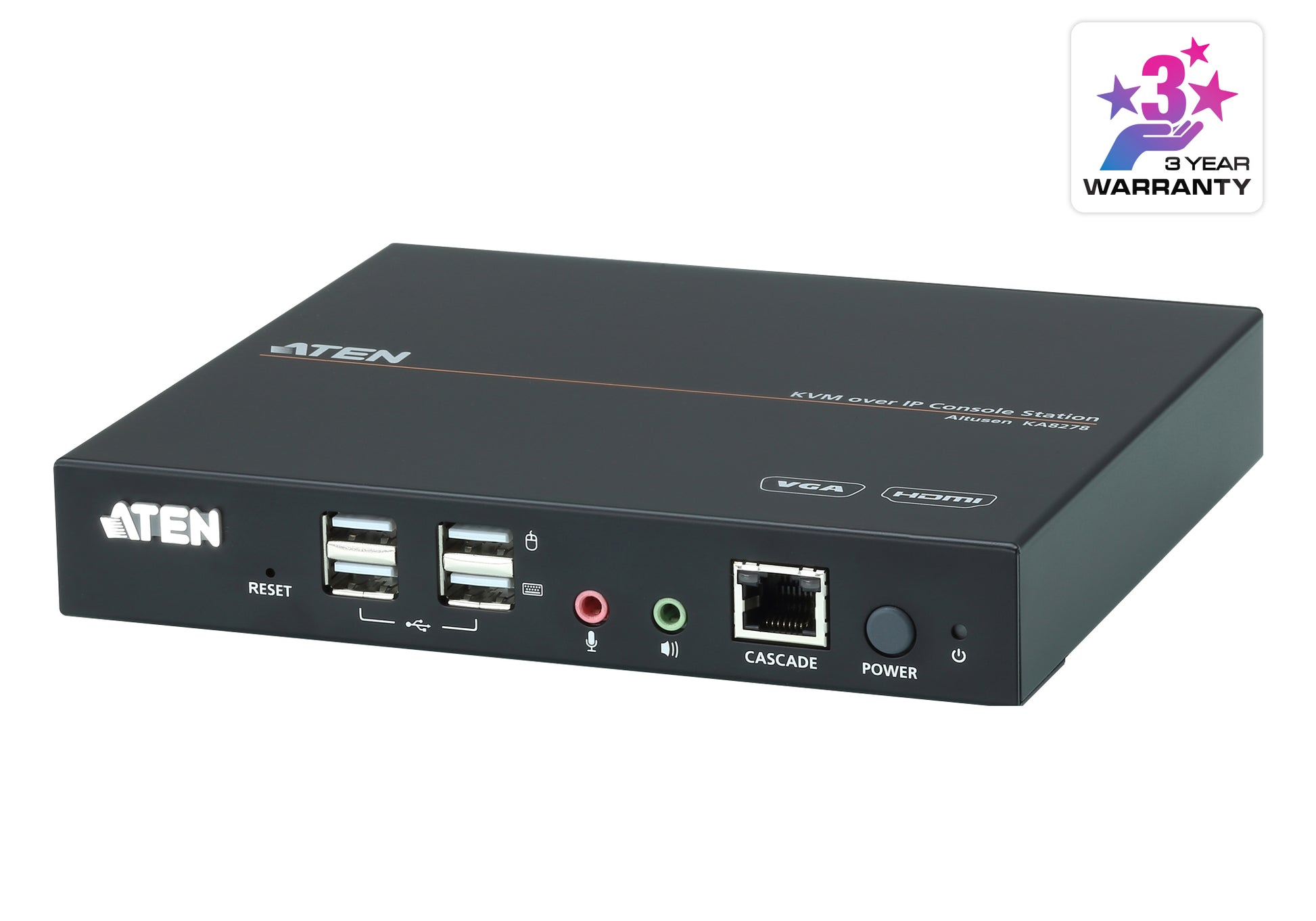 ATEN KA8278 KVM switch Rack mounting Black