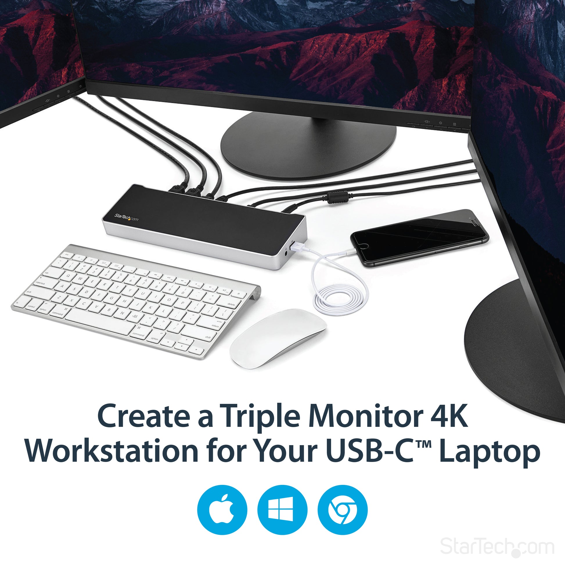 StarTech.com DK30CH2DEP laptop dock/port replicator Wired USB 3.2 Gen 1 (3.1 Gen 1) Type-C Black, Silver