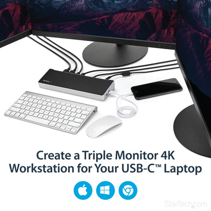 StarTech.com DK30CH2DEP laptop dock/port replicator Wired USB 3.2 Gen 1 (3.1 Gen 1) Type-C Black, Silver