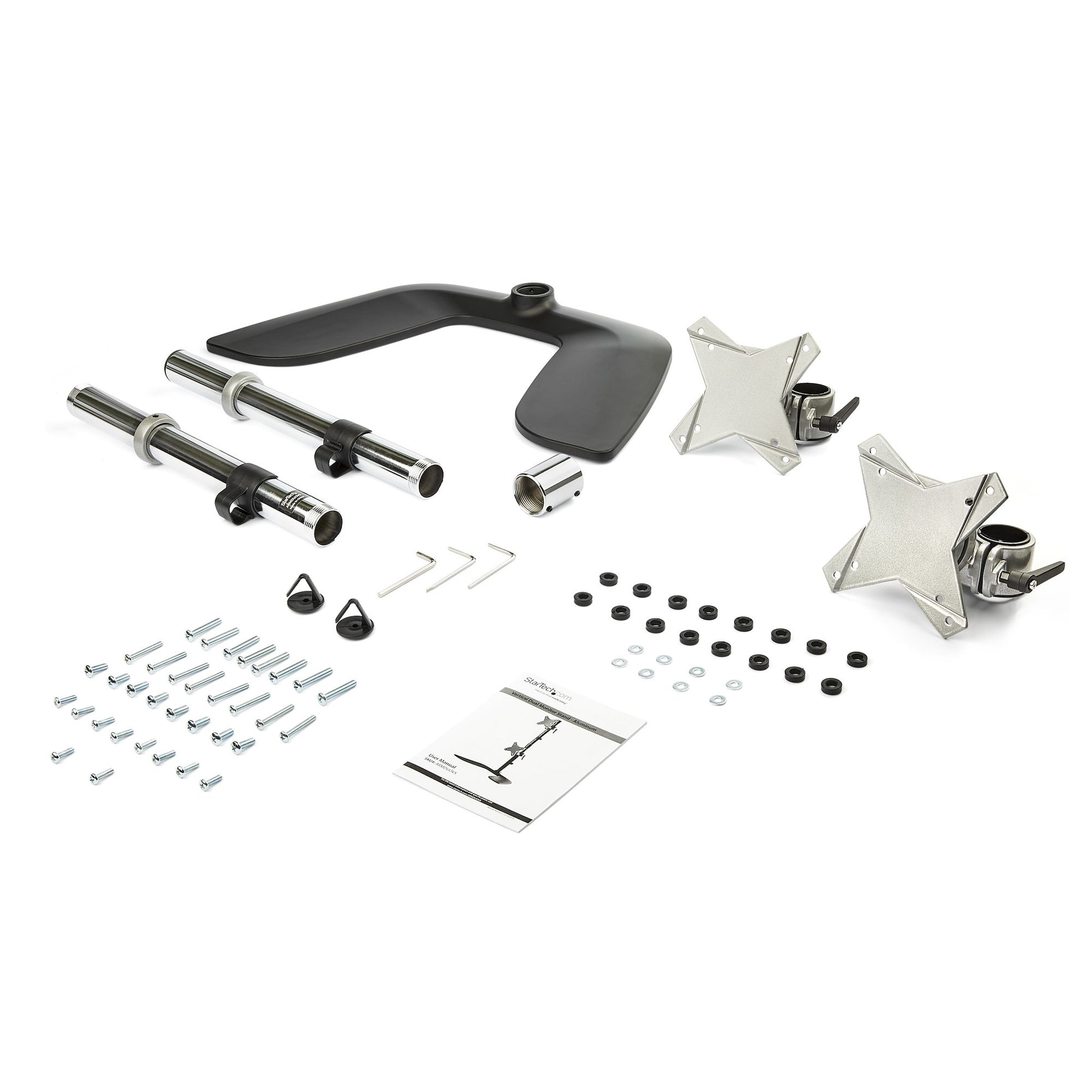 StarTech.com ARMDUOVS monitor mount / stand 27" Desk Black, Silver
