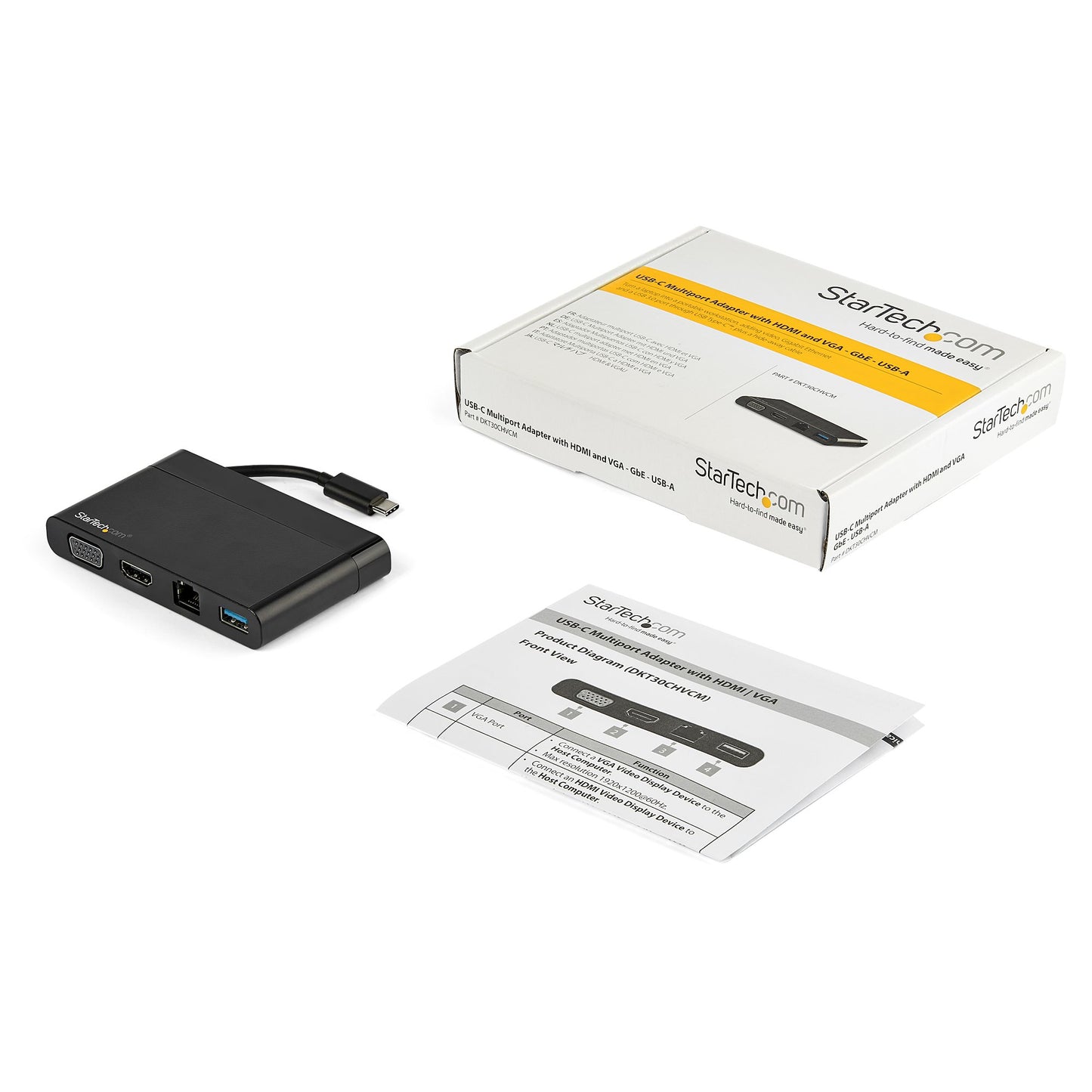 StarTech.com DKT30CHVCM laptop dock/port replicator Wired USB 3.2 Gen 1 (3.1 Gen 1) Type-C Black