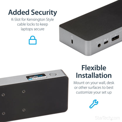 StarTech.com DK30C2DPPD laptop dock/port replicator Wired USB 3.2 Gen 1 (3.1 Gen 1) Type-C Black, Gray