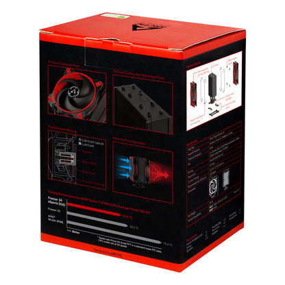 ARCTIC Freezer 34 eSports DUO Processor Cooler 4.72" (12 cm) Black, Red