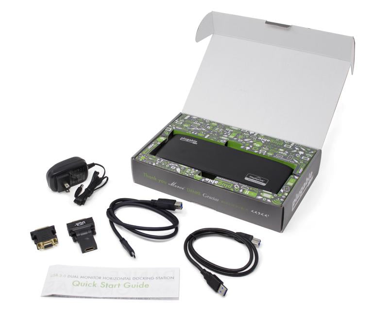 Plugable Technologies UD-3900H laptop dock/port replicator Docking USB 3.2 Gen 1 (3.1 Gen 1) Type-A Black