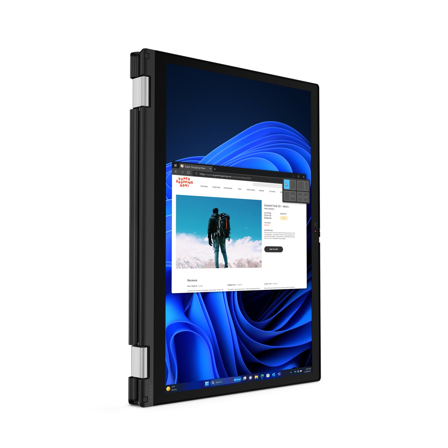 Lenovo ThinkPad L13 2-in-1 Gen 5 (Intel) Intel Core Ultra 5 135U Hybrid (2-in-1) 13.3" Touchscreen WUXGA 16 GB LPDDR5-SDRAM 256 GB SSD Wi-Fi 6E (802.11ax) Windows 11 Pro Black