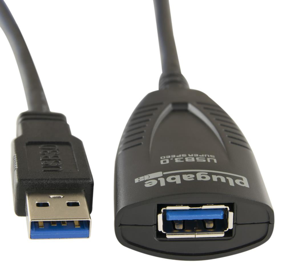 Plugable Technologies USB3-5M-D USB cable USB 3.2 Gen 1 (3.1 Gen 1) 196.9" (5 m) USB A Black