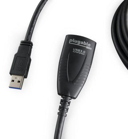 Plugable Technologies USB3-5M-D USB cable USB 3.2 Gen 1 (3.1 Gen 1) 196.9" (5 m) USB A Black