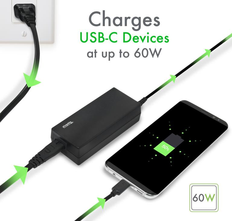 Plugable Technologies USBC-PS-60W power adapter/inverter Black