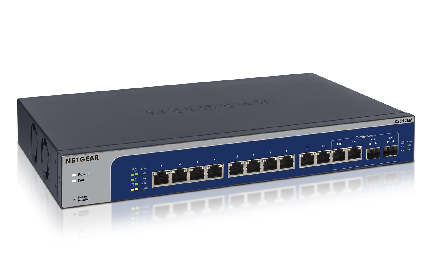NETGEAR XS512EM Managed L2 10G Ethernet (100/1000/10000) 1U Blue, Gray