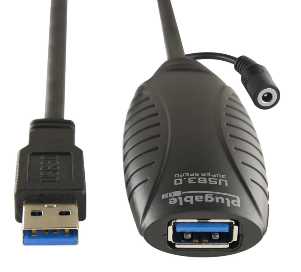 Plugable Technologies USB3-10M-D USB cable USB 3.2 Gen 1 (3.1 Gen 1) 393.7" (10 m) USB A Black