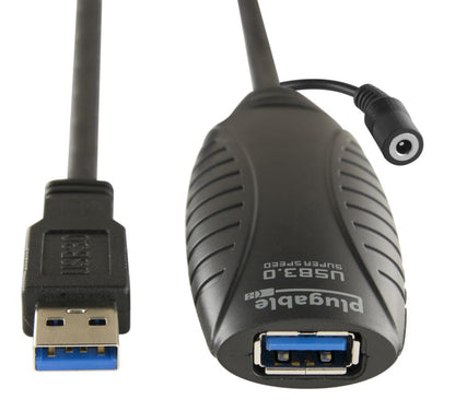 Plugable Technologies USB3-10M-D USB cable USB 3.2 Gen 1 (3.1 Gen 1) 393.7" (10 m) USB A Black