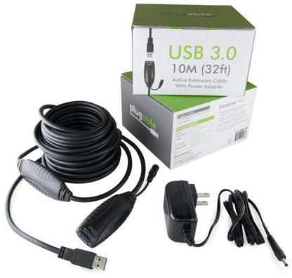 Plugable Technologies USB3-10M-D USB cable USB 3.2 Gen 1 (3.1 Gen 1) 393.7" (10 m) USB A Black