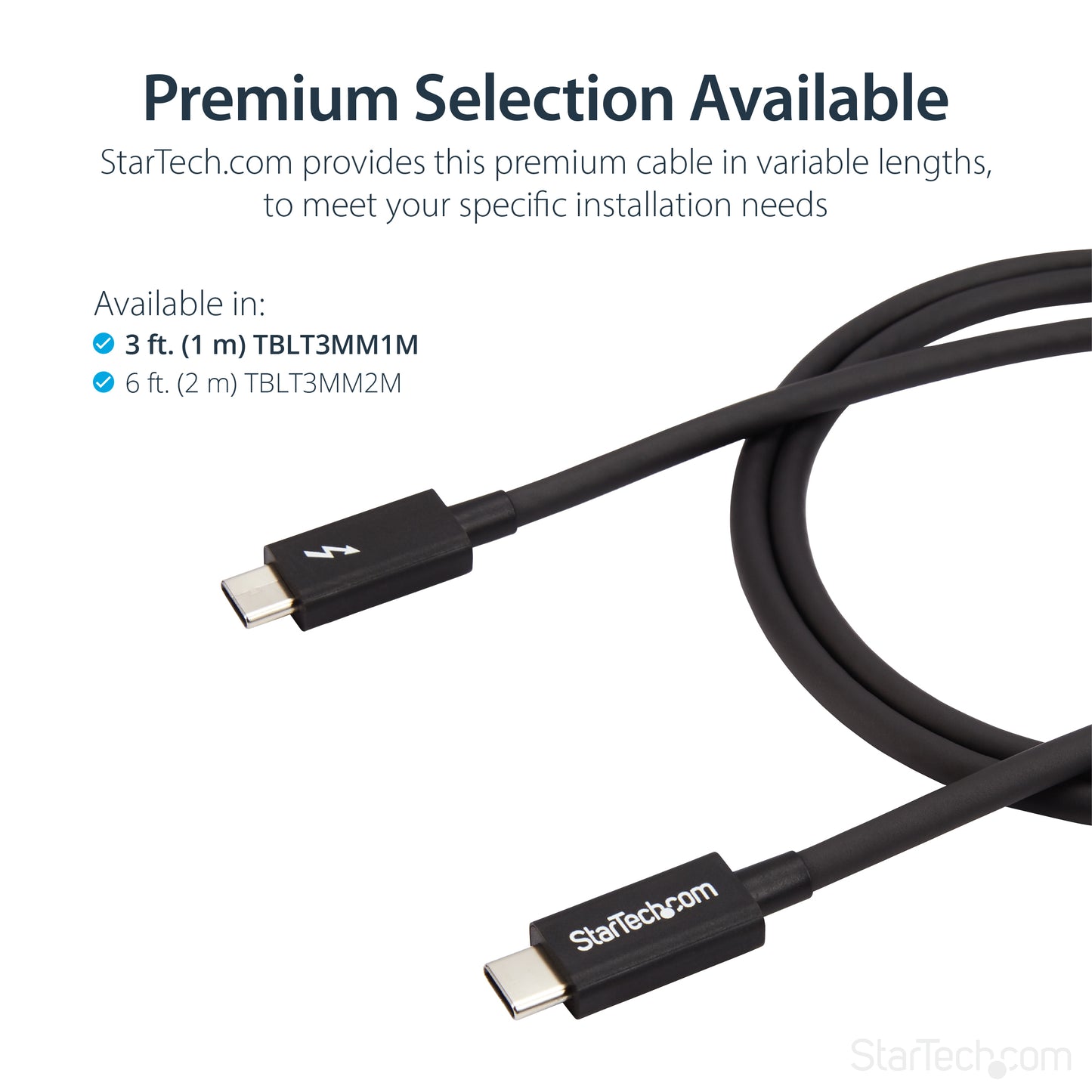StarTech.com TBLT3MM1M Thunderbolt cable 39.4" (1 m) 20 Gbit/s Black
