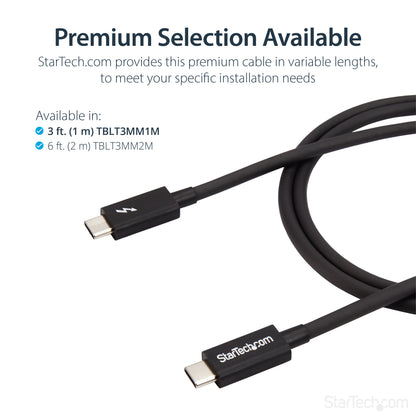 StarTech.com TBLT3MM1M Thunderbolt cable 39.4" (1 m) 20 Gbit/s Black