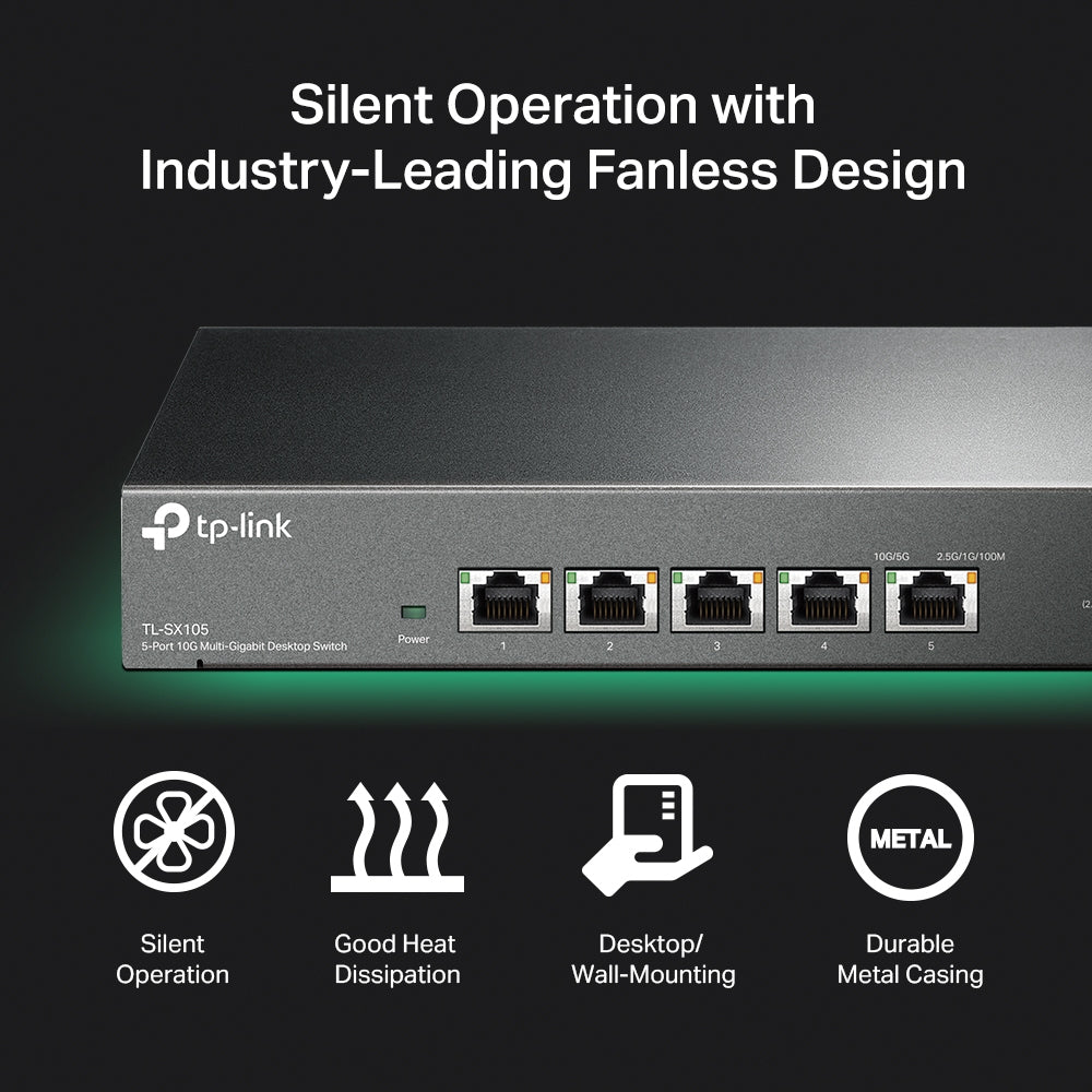 TP-Link TL-SX105 network switch Unmanaged 10G Ethernet (100/1000/10000) Black
