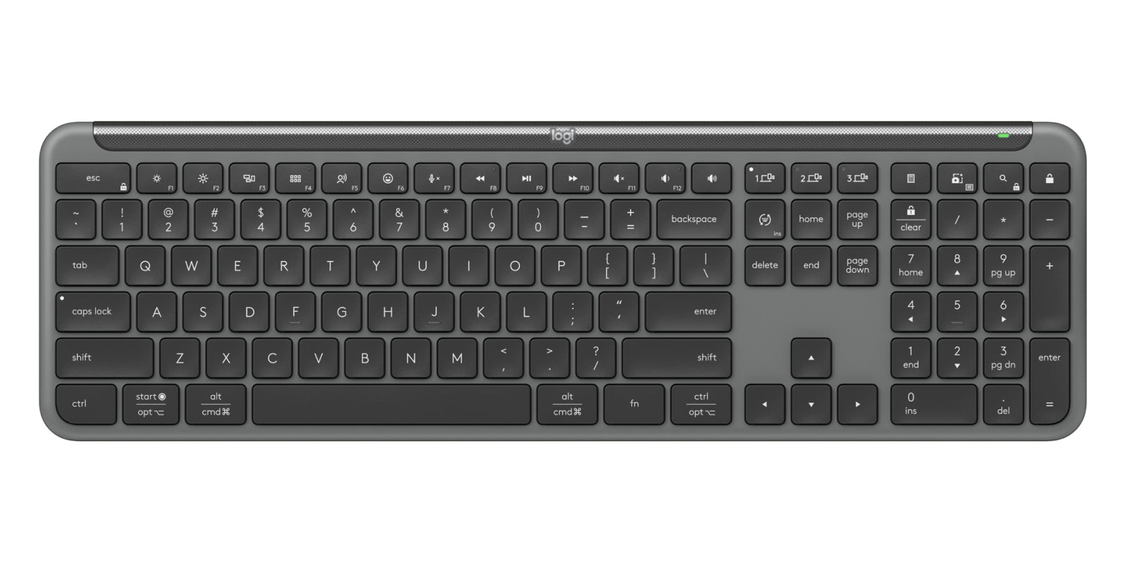 Logitech 920-012427 keyboard Mouse included Office RF Wireless + Bluetooth QWERTY English Graphite