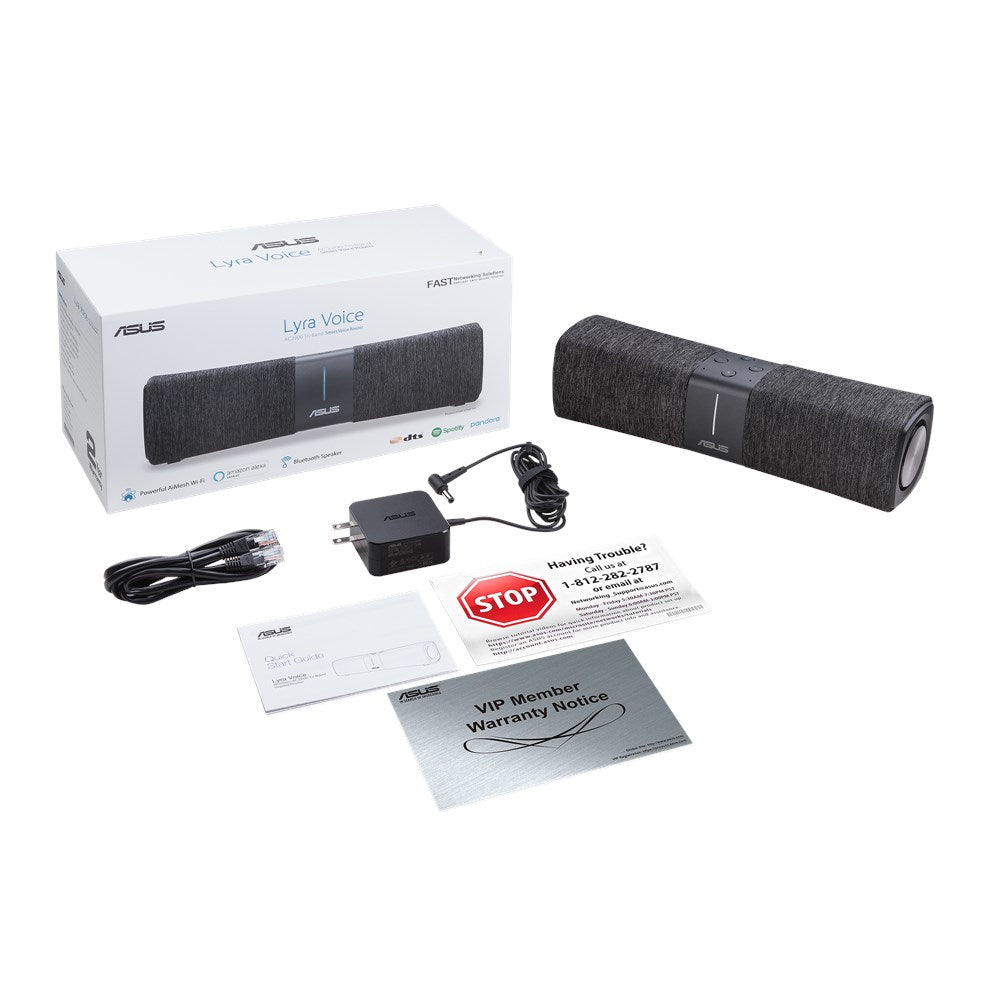 ASUS Lyra Voice AC2200 wireless router Gigabit Ethernet Tri-band (2.4 GHz / 5 GHz / 5 GHz) Black