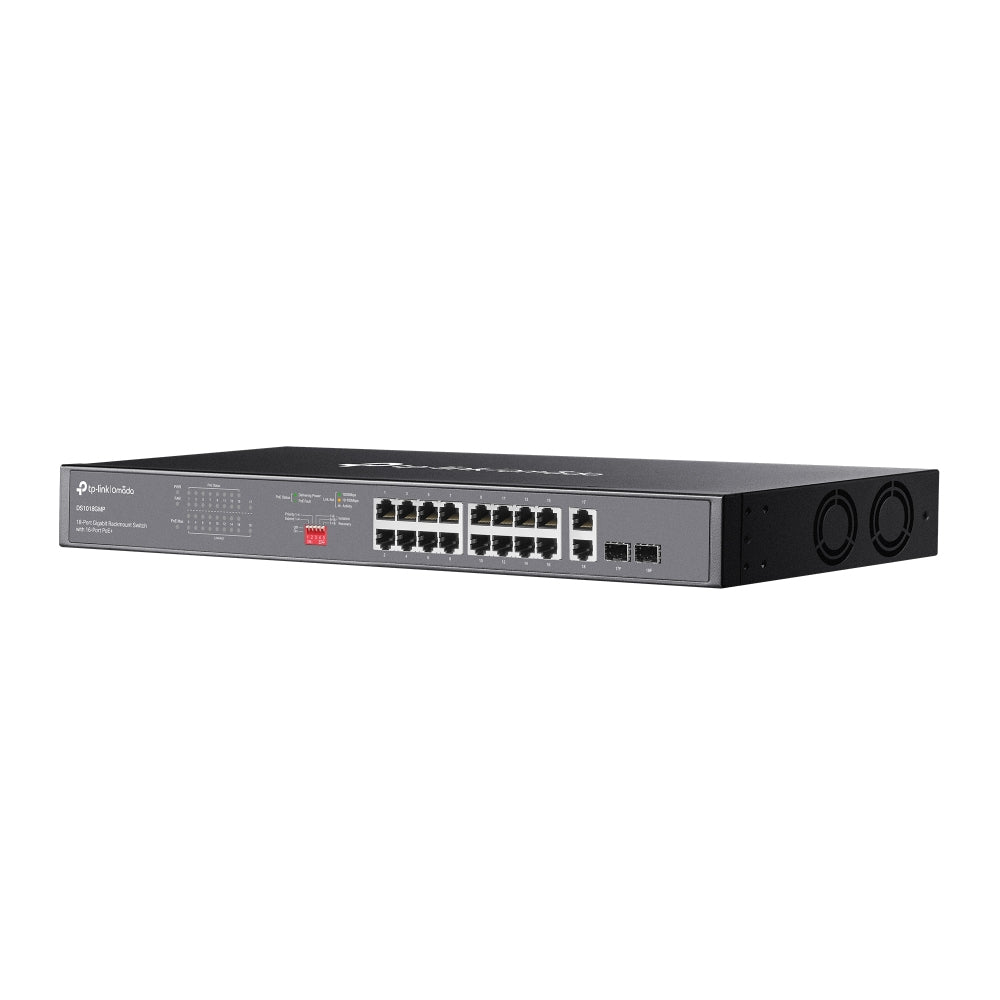 TP-Link Omada DS1018GMP network switch Unmanaged Gigabit Ethernet (10/100/1000) Power over Ethernet (PoE) 1U Black