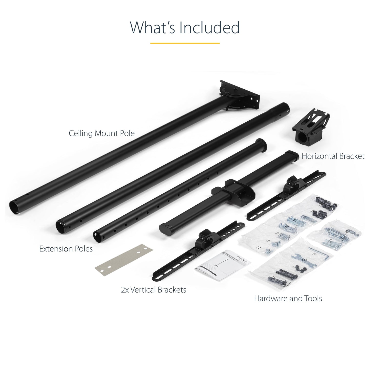 StarTech.com FPCEILPTBLP signage display mount 75" Black