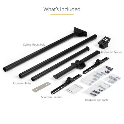 StarTech.com FPCEILPTBLP signage display mount 75" Black