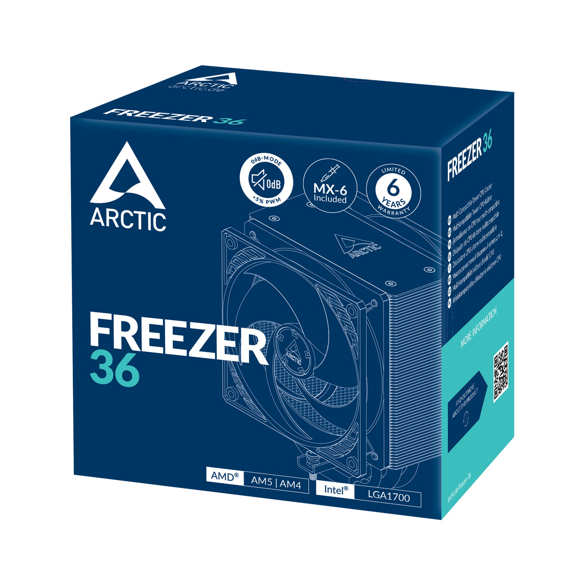 ARCTIC Freezer 36 Processor Air cooler 4.72" (12 cm) Black, Silver 1 pc(s)