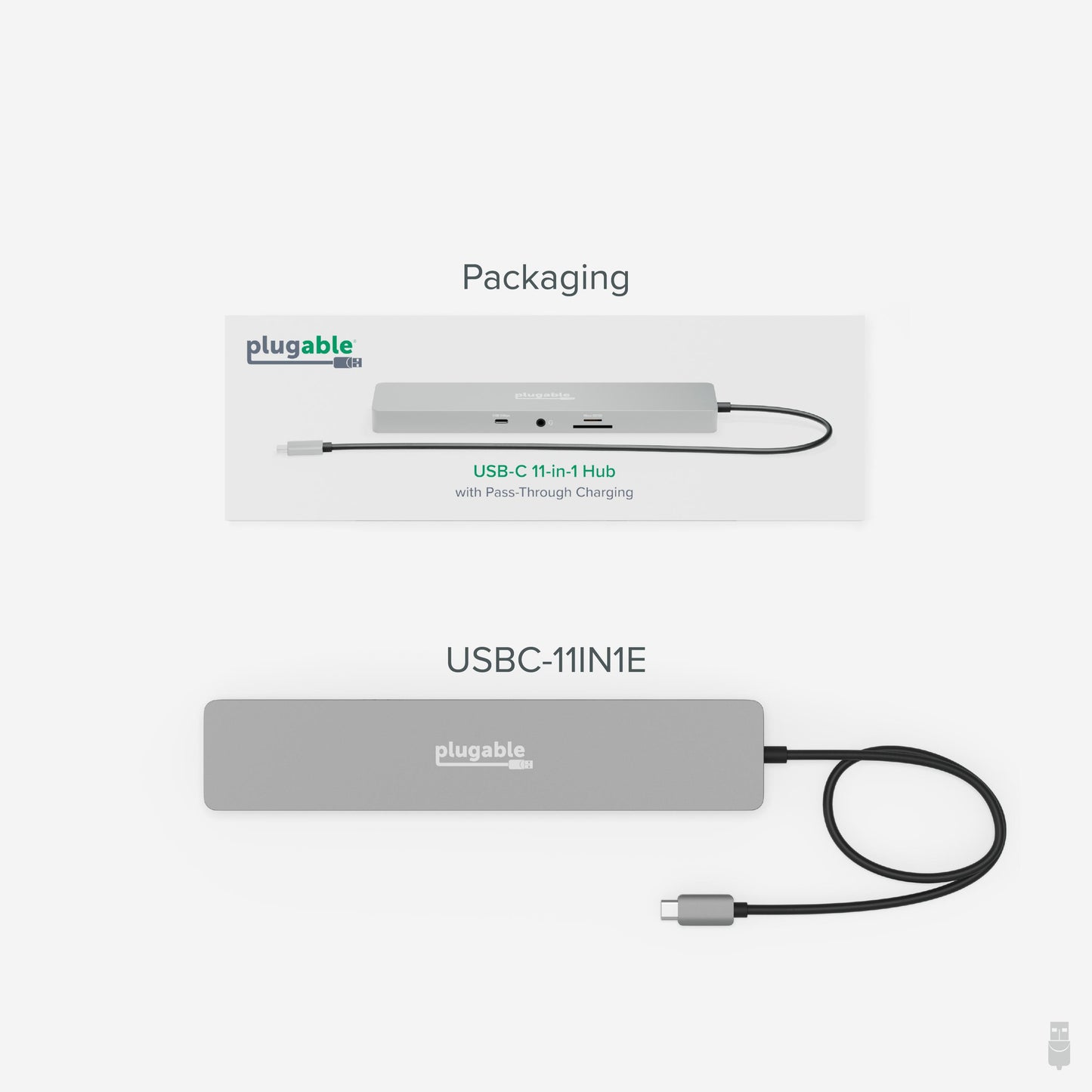 Plugable Technologies USBC-11IN1E laptop dock/port replicator Wired USB 3.2 Gen 1 (3.1 Gen 1) Type-C Silver