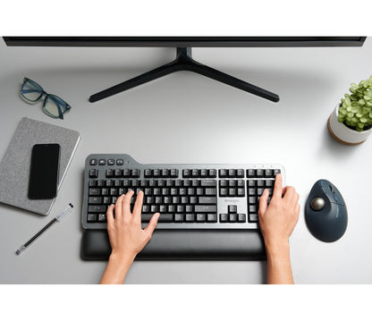 Kensington MK7500F QuietType Pro keyboard Home/Office USB + RF Wireless + Bluetooth QWERTY US English Aluminum, Black