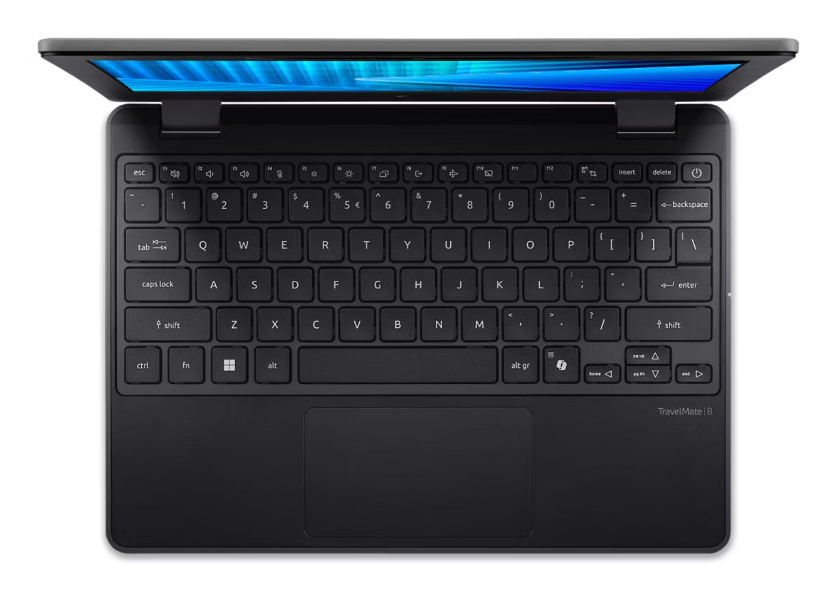 Acer TravelMate TMB311-34T-P8W8 Intel® N N250 Laptop 11.6" Touchscreen WXGA 8 GB LPDDR5-SDRAM 128 GB eMMC Wi-Fi 7 (802.11be) Windows 11 Pro Education Black