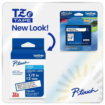 Brother TZE221G label-making tape Black on white TZe