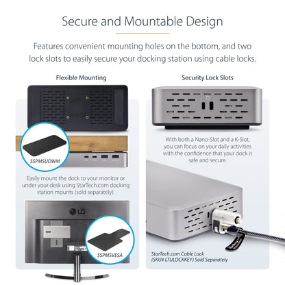 StarTech.com 155NA-USB4-DOCK laptop dock/port replicator Wired Silver