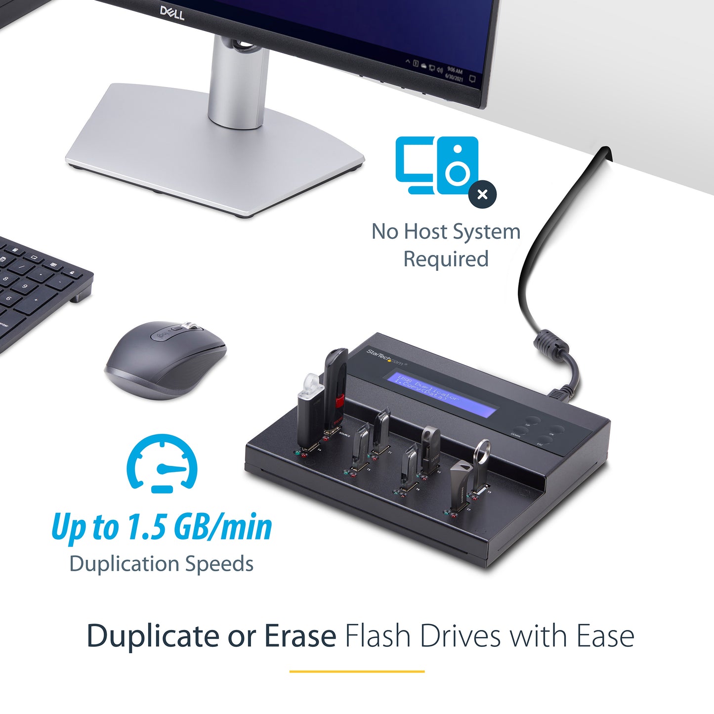 StarTech.com USBDUPE17 media duplicator USB flash drive duplicator Black 7 copies