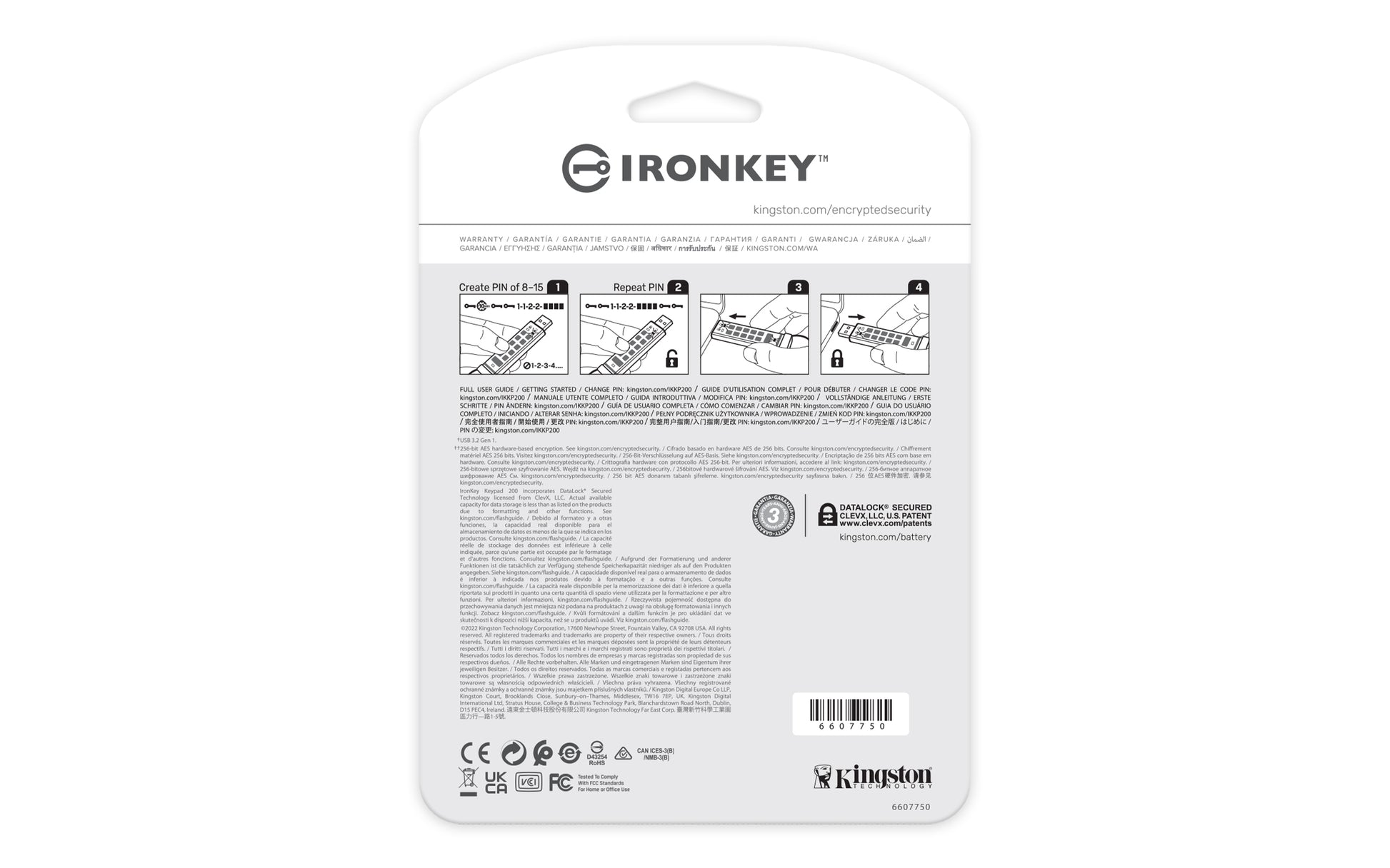 Kingston Technology IronKey Keypad 200 USB flash drive 512 GB USB Type-A 3.2 Gen 1 (3.1 Gen 1) Blue