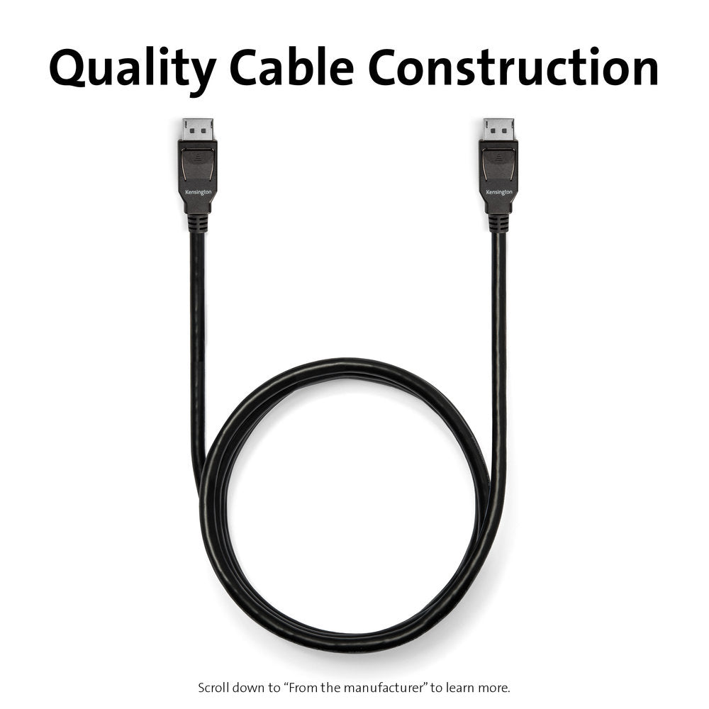 Kensington DisplayPort 1.4 (M/M) Passive Bi-Directional Cable, 6ft